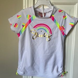 Juicy Couture 3 piece set. Little girls swim suit, with charm. Size 7